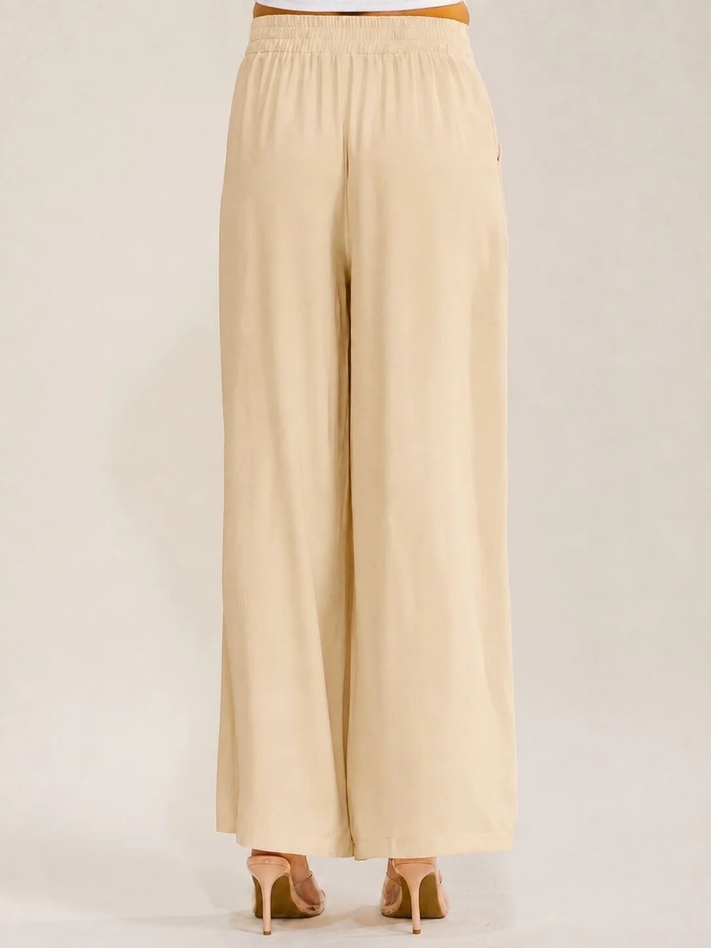LA REYNA | Chérie Wide Leg Pants - beige - Picture 4 of 4